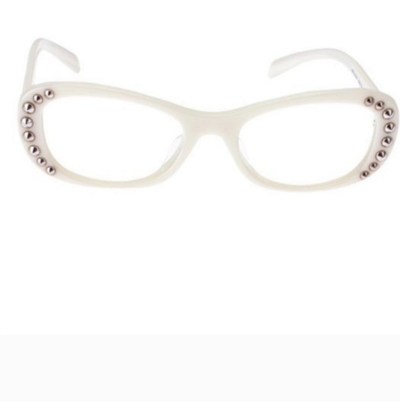 Prada white and Silver Embellished Eyeglass Frames - Picture 11 of 13